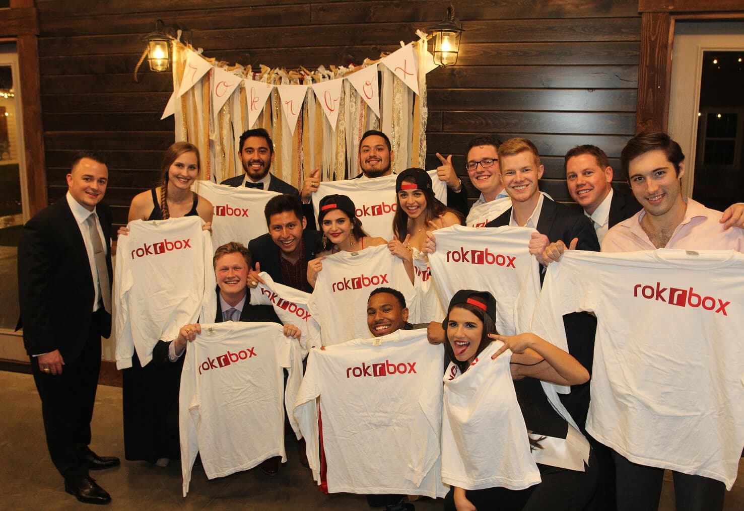 rokrbox team celebrating at a company event